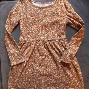 Cat & Jack Floral Long Sleeve Dress - Pink, Orange, White